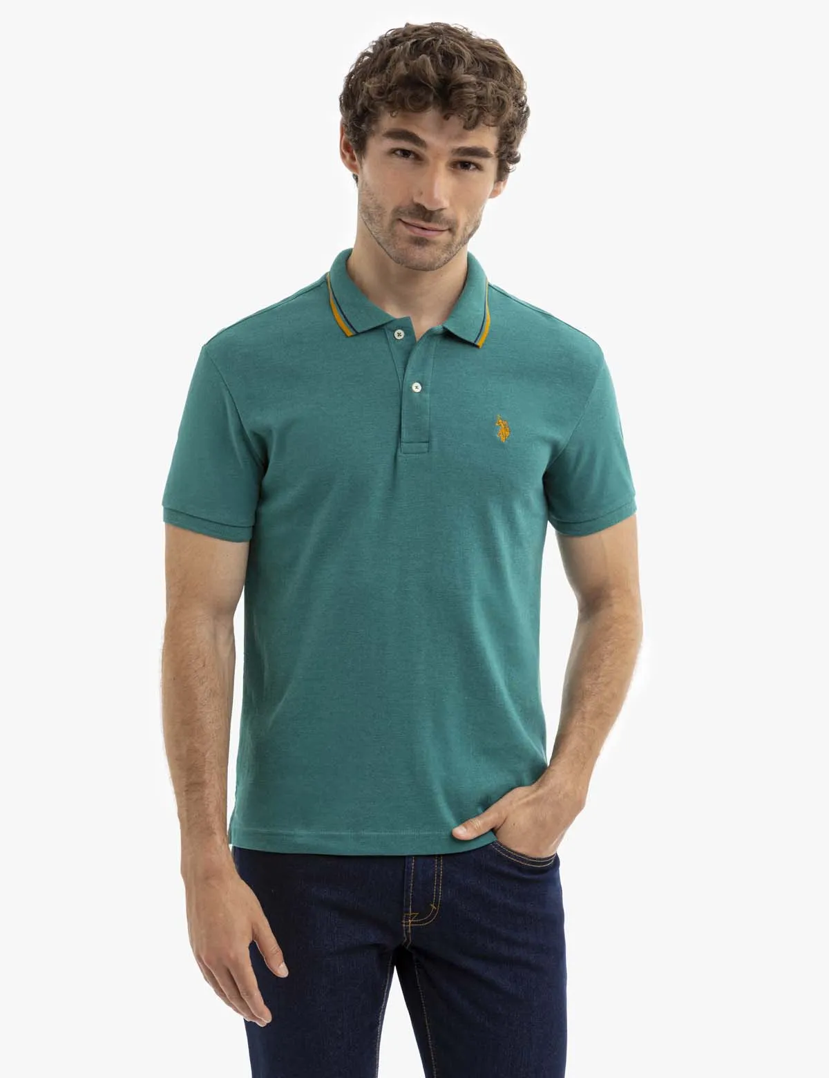 SLIM FIT SOLID INTERLOCK POLO SHIRT