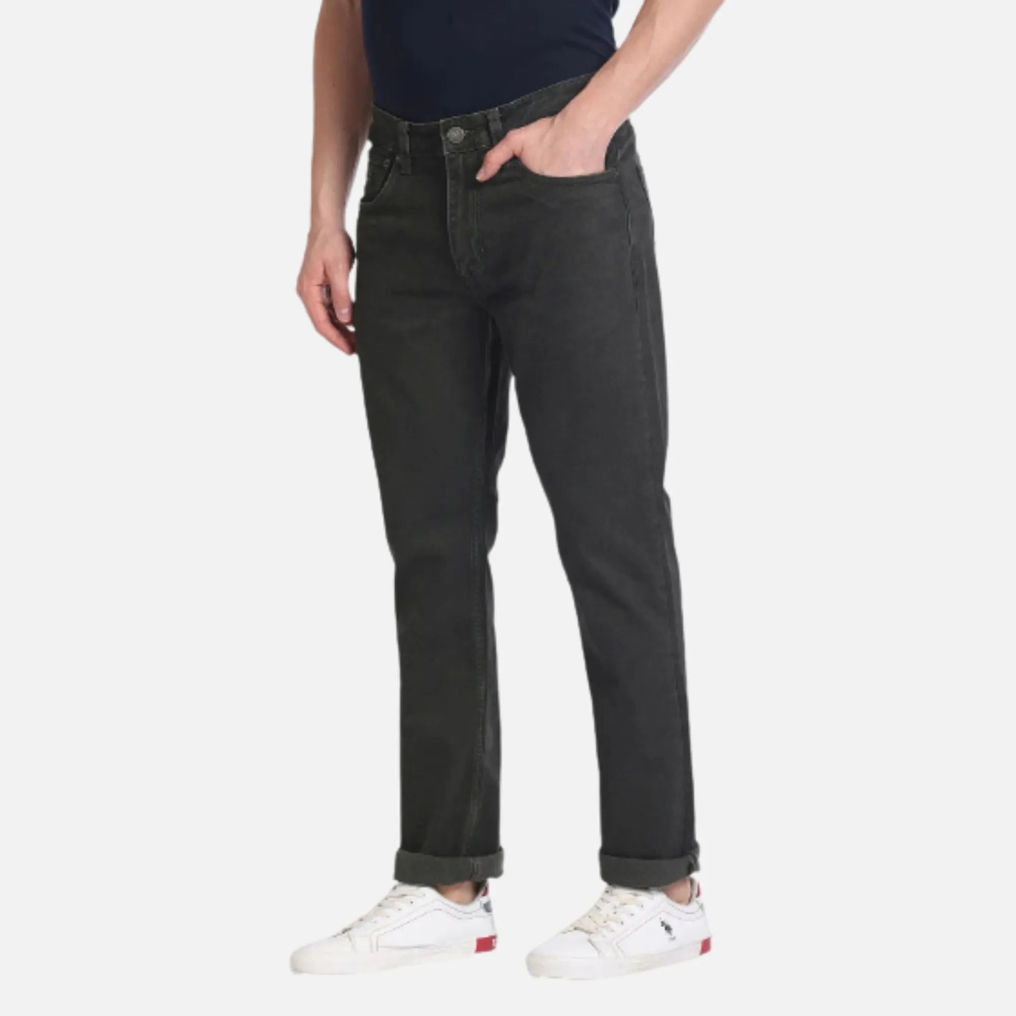 Slim Straight Fit Rinsed Jeans