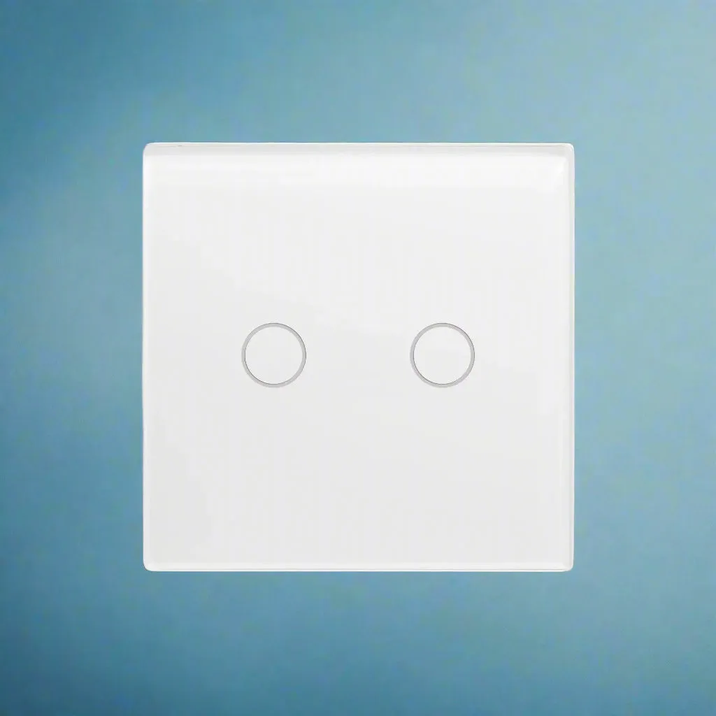 Smart Wi-Fi 2-Gang Touch Light Switch – Voice & App Control | White, Black, Gold