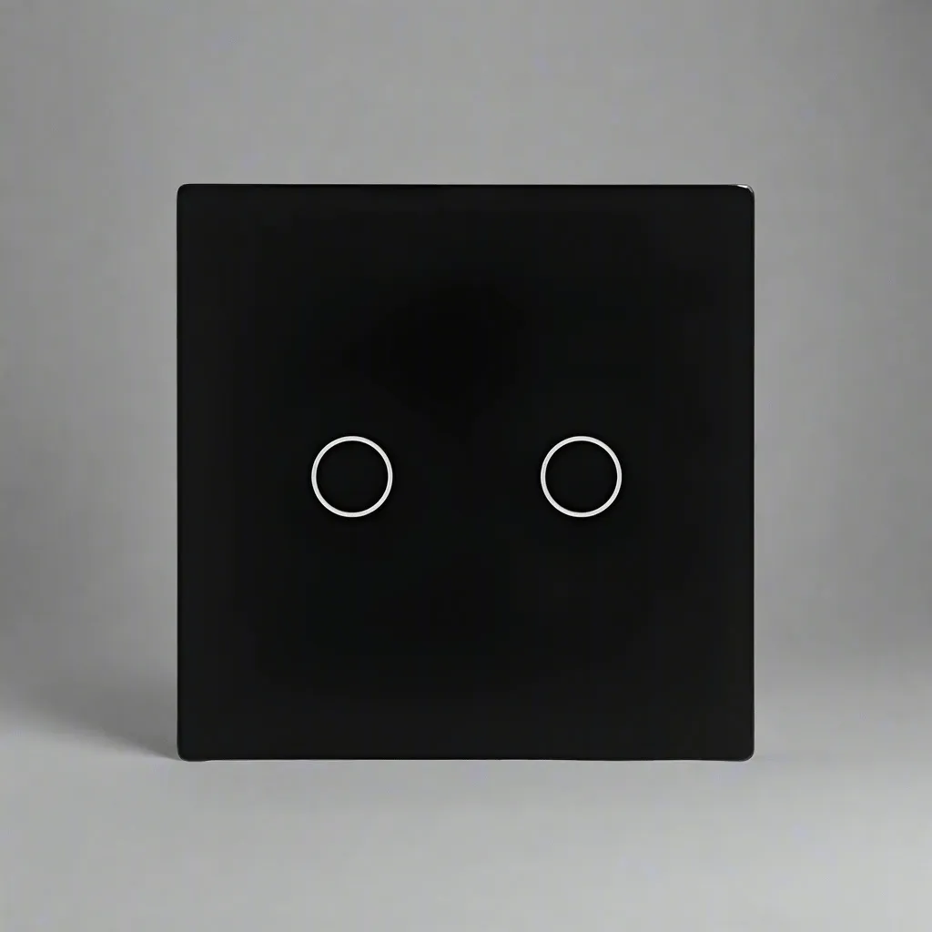 Smart Wi-Fi 2-Gang Touch Light Switch – Voice & App Control | White, Black, Gold