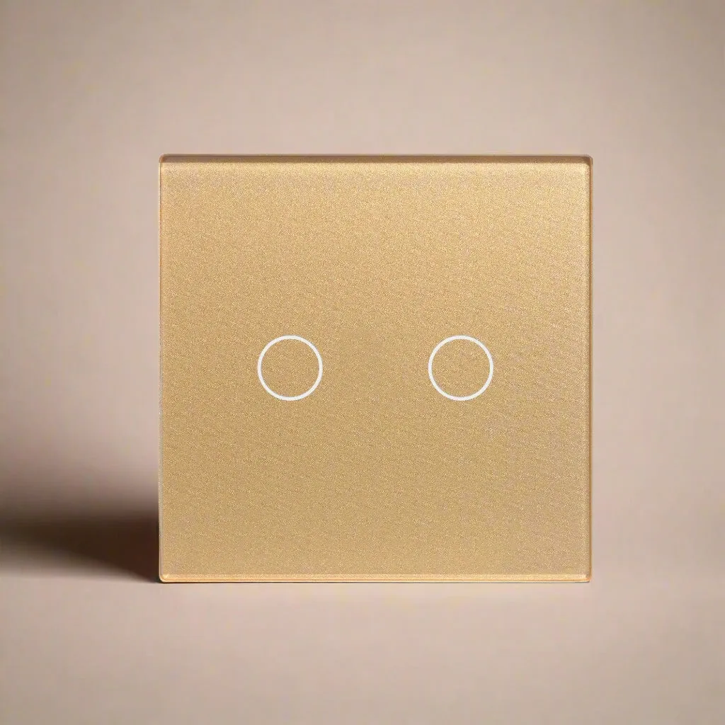 Smart Wi-Fi 2-Gang Touch Light Switch – Voice & App Control | White, Black, Gold