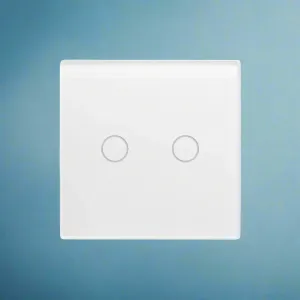 Smart Wi-Fi 2-Gang Touch Light Switch – Voice & App Control | White, Black, Gold
