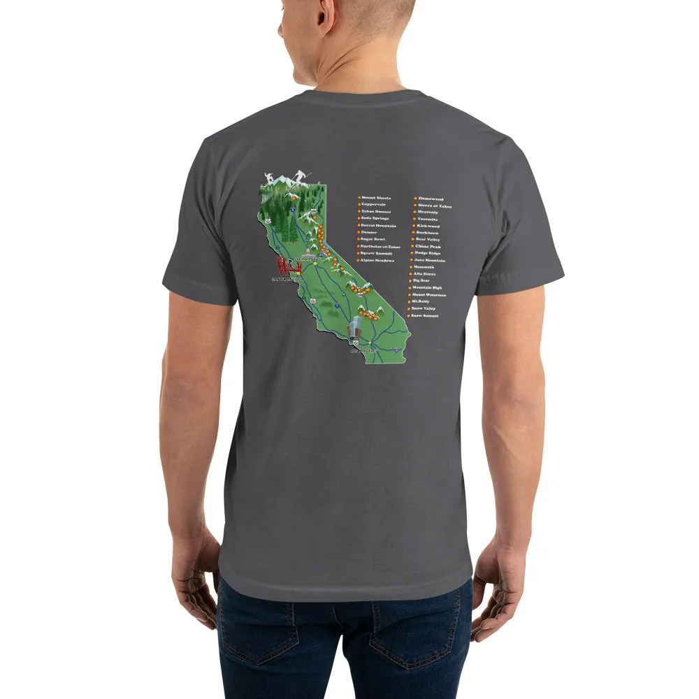 Sno Cal® Support your loCAL mountain shirt with ski mountain map on back.