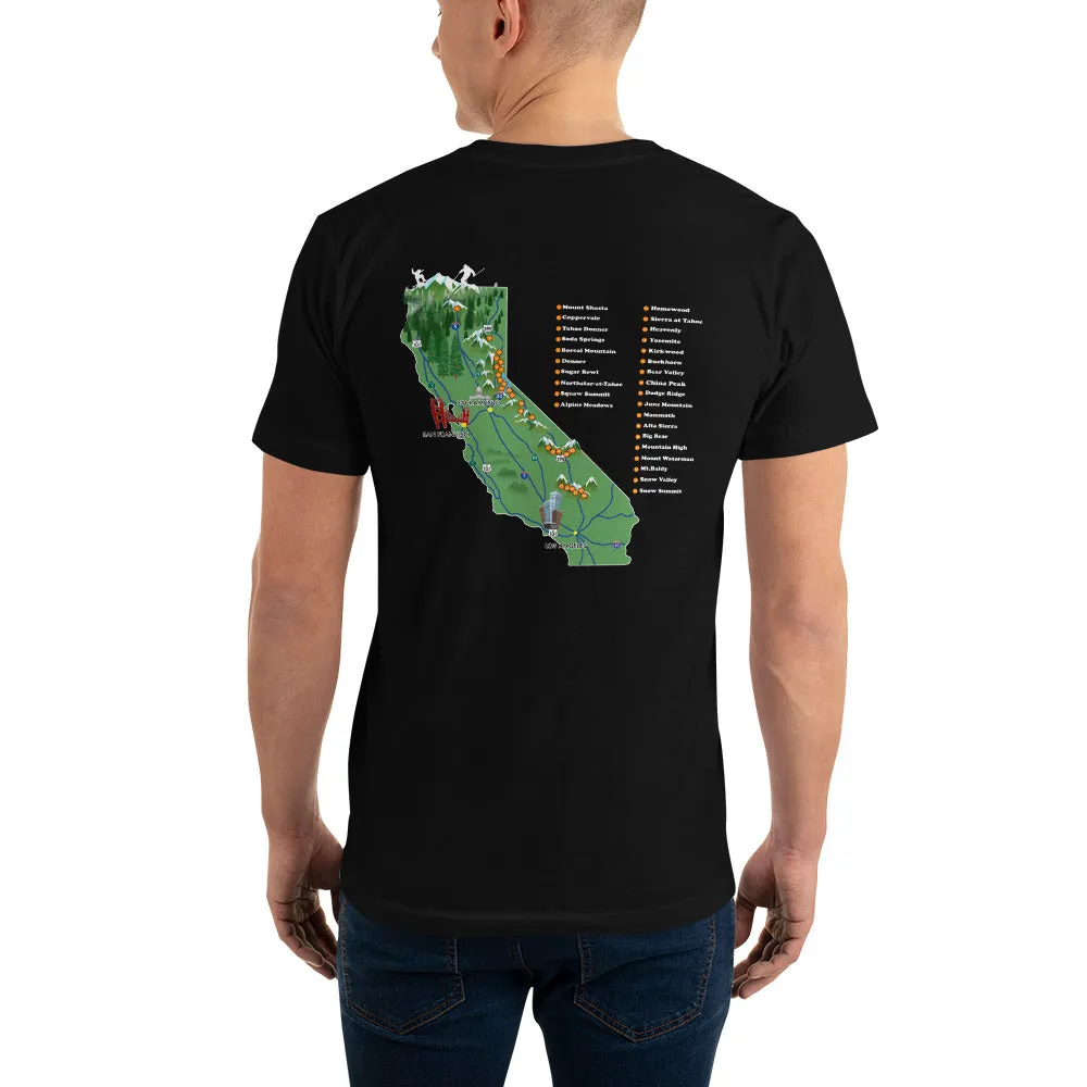 Sno Cal® Support your loCAL mountain shirt with ski mountain map on back.