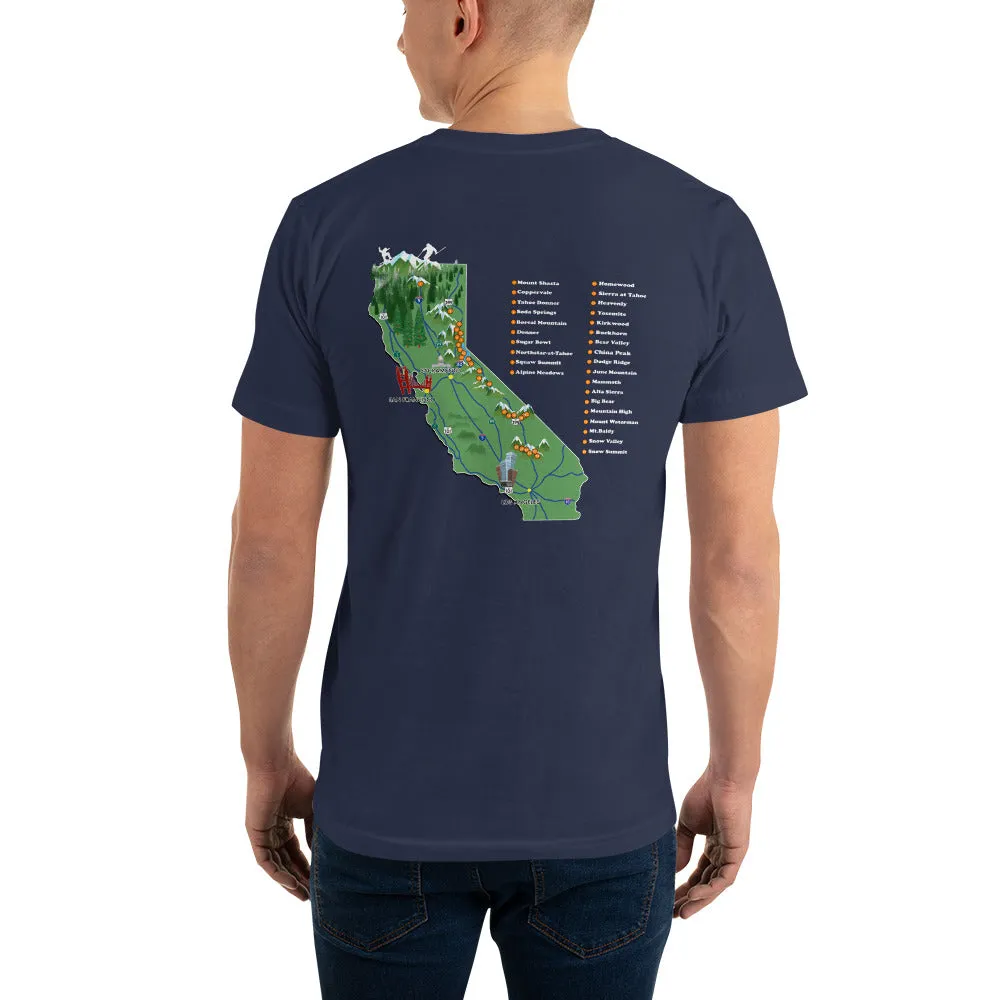 Sno Cal® Support your loCAL mountain shirt with ski mountain map on back.