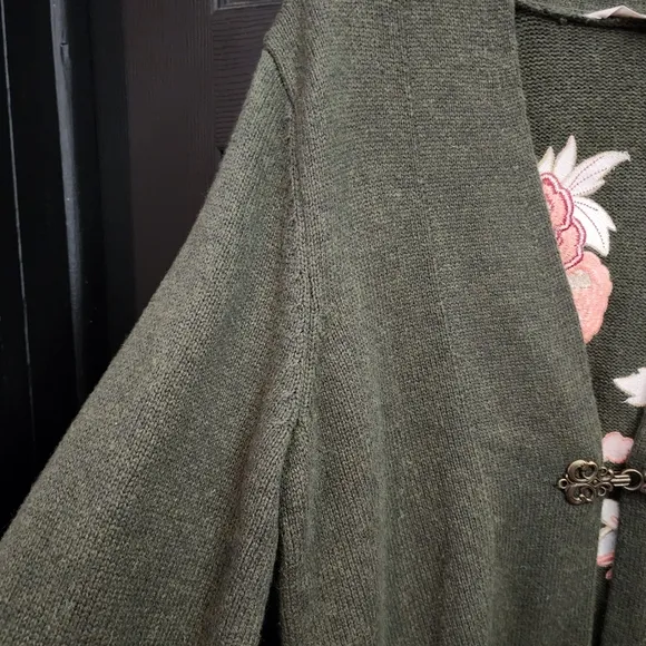 Soft Surroundings Okata Embroidered Floral Cardigan