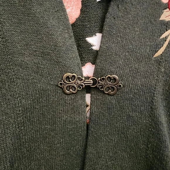 Soft Surroundings Okata Embroidered Floral Cardigan