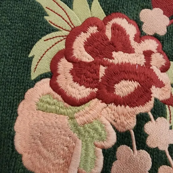 Soft Surroundings Okata Embroidered Floral Cardigan