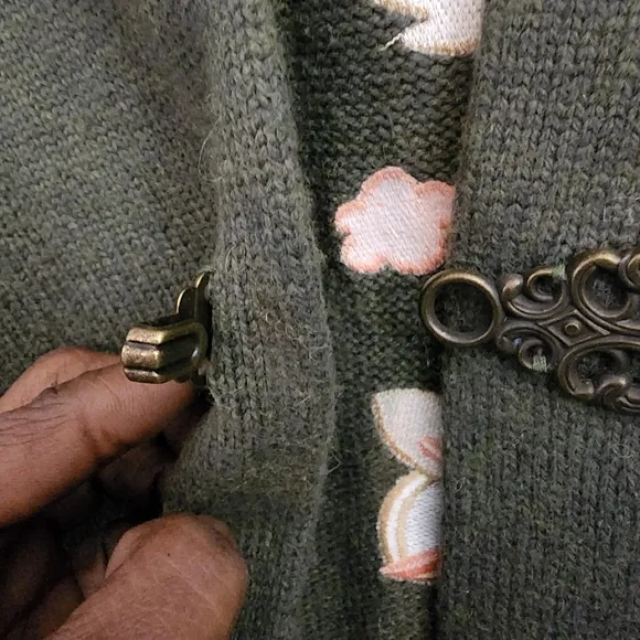 Soft Surroundings Okata Embroidered Floral Cardigan