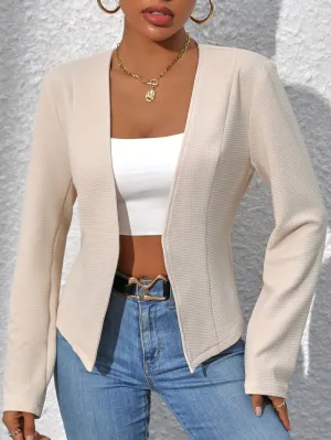 Solid Open Front Blazer