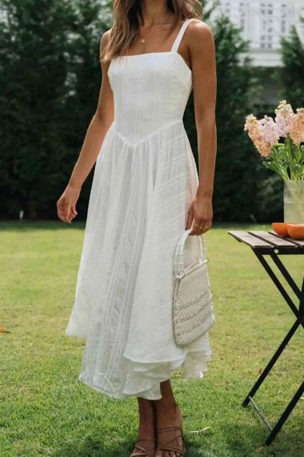 Square Neck Midi Dress - Stylish Cami Dress for Every Occasion