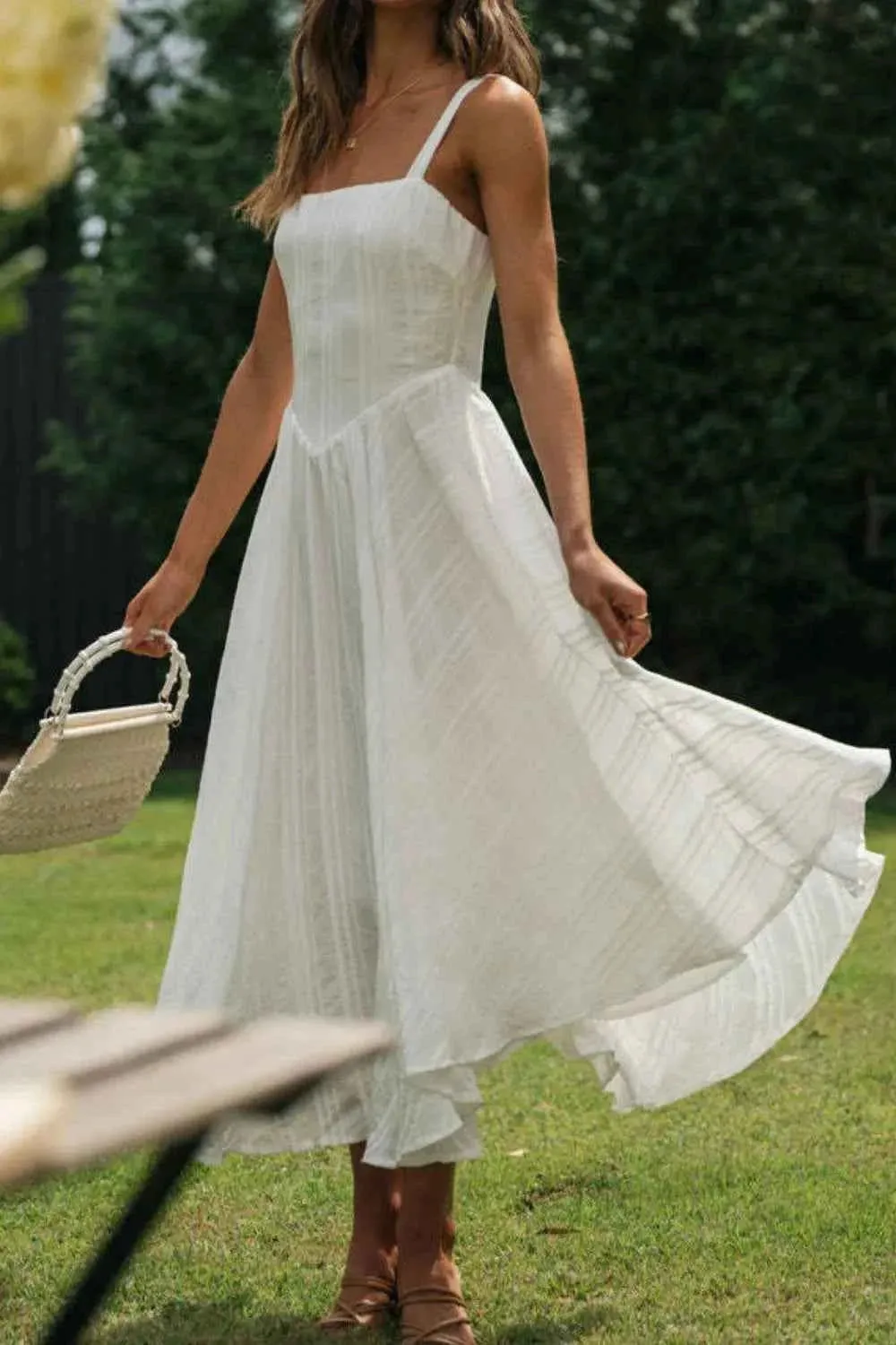 Square Neck Midi Dress - Stylish Cami Dress for Every Occasion