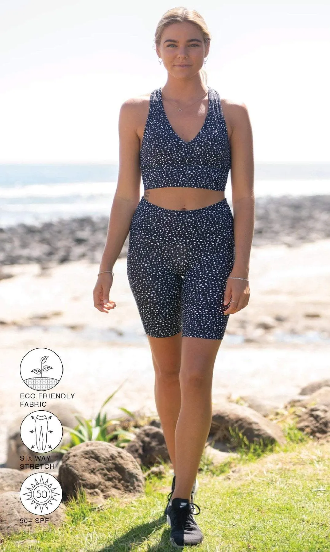 Star Dust Eco Biker Shorts with Pockets
