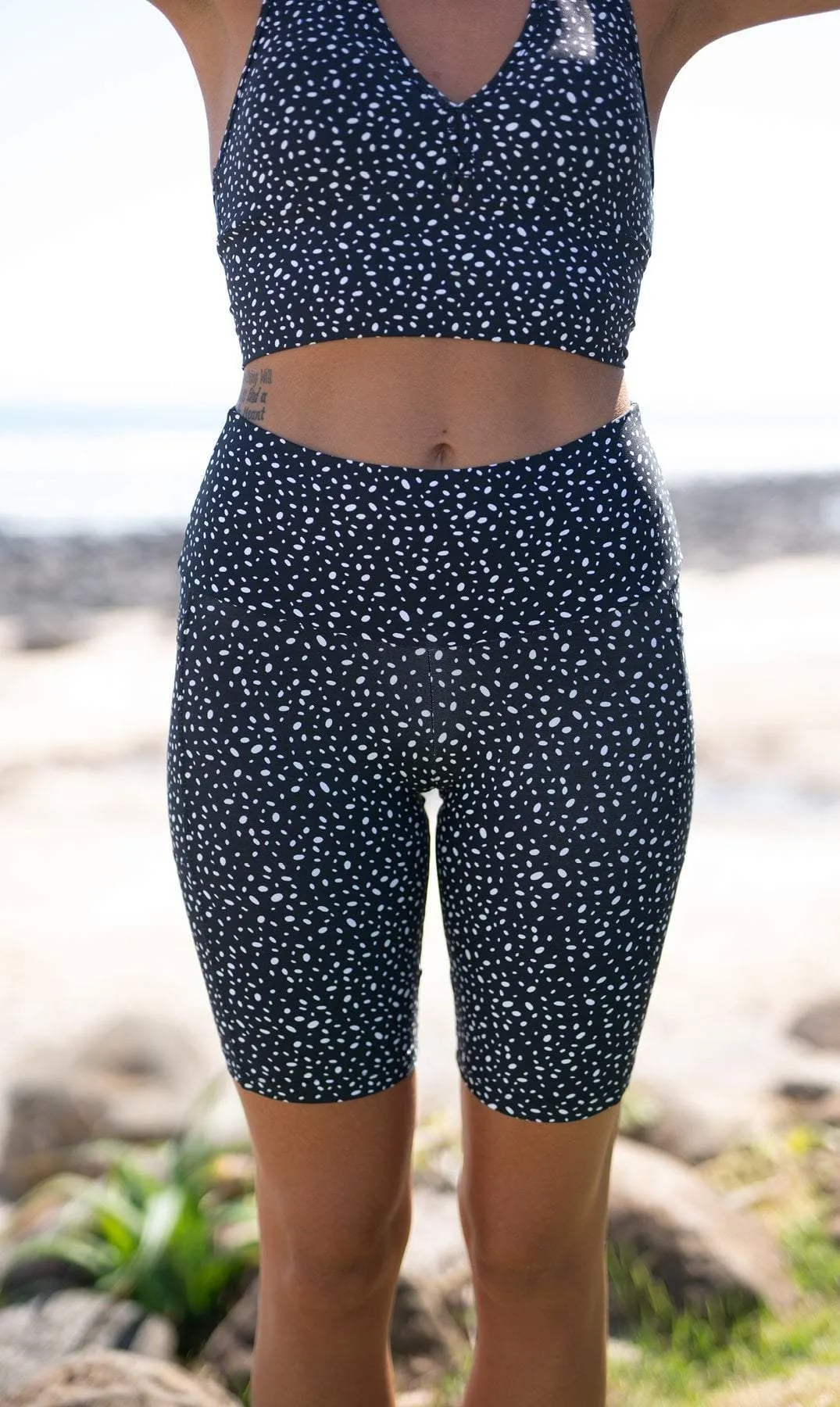 Star Dust Eco Biker Shorts with Pockets