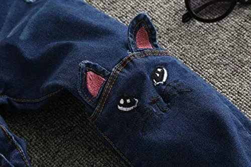 Stretchy Ripped Denim Jeggings for Girls
