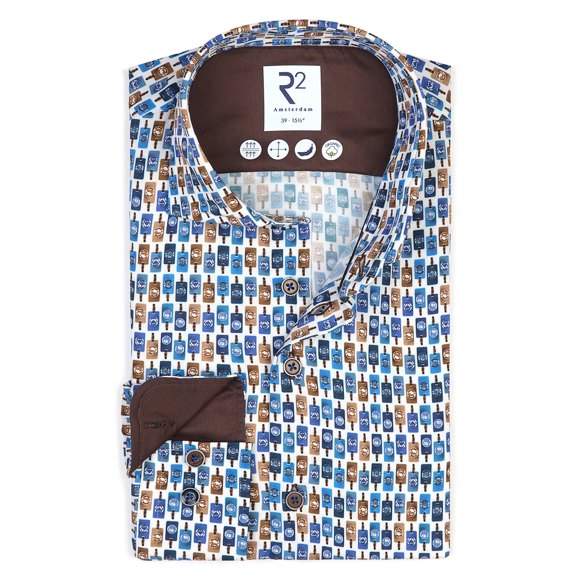 Suitcase label print tencel shirt