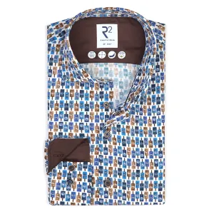 Suitcase label print tencel shirt