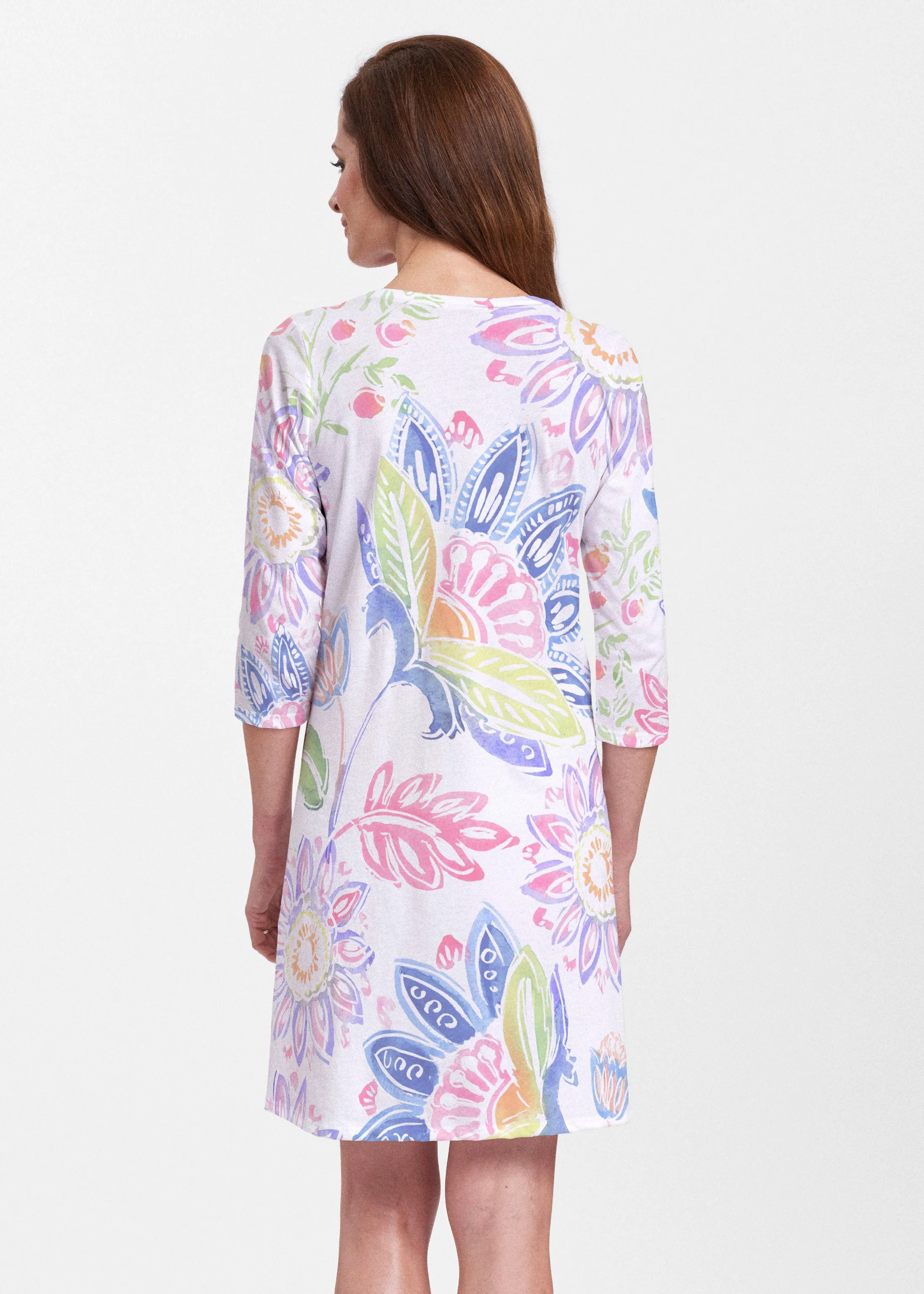 Summertime (13421) ~ Classic V-neck Swing Dress