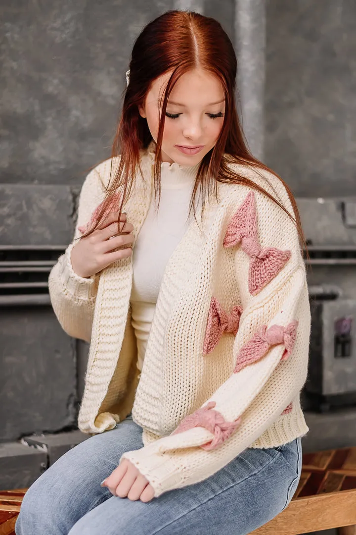 Sunday Morning's Bow Patched Cardigan