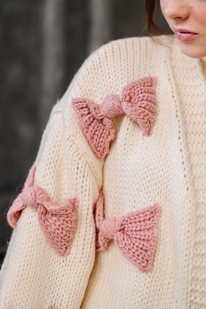 Sunday Morning's Bow Patched Cardigan