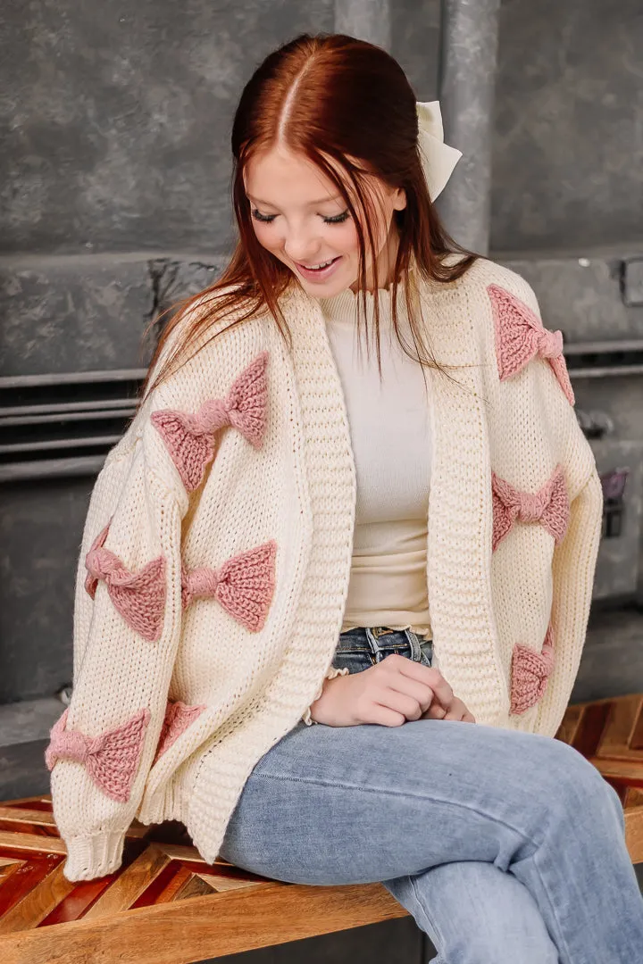 Sunday Morning's Bow Patched Cardigan
