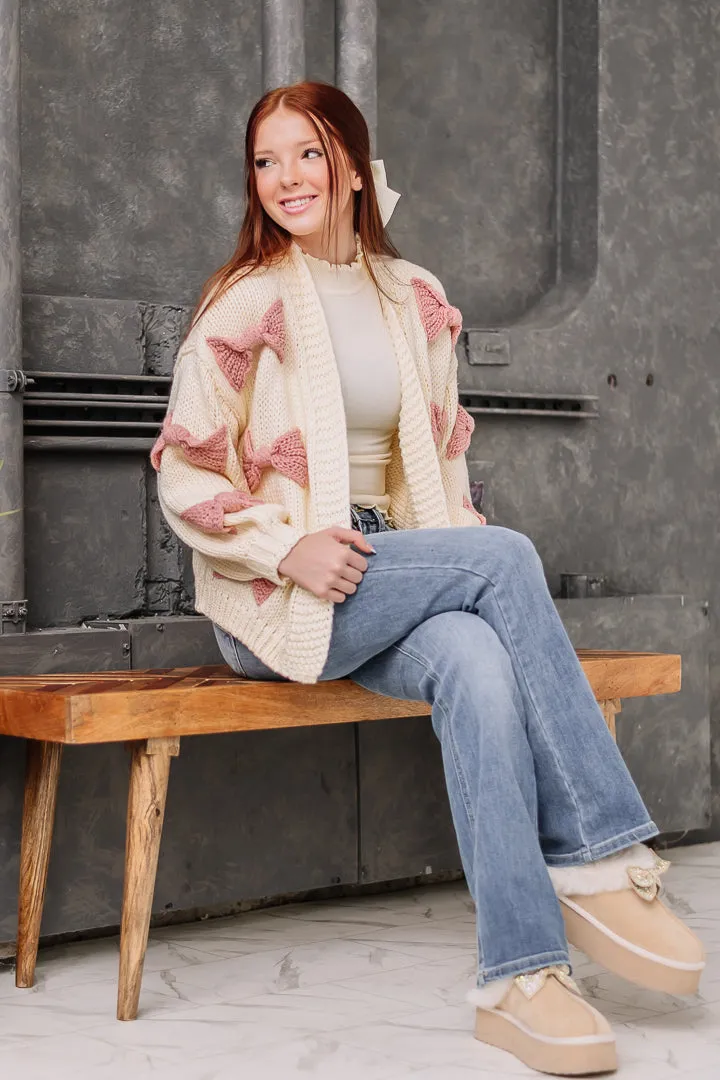 Sunday Morning's Bow Patched Cardigan