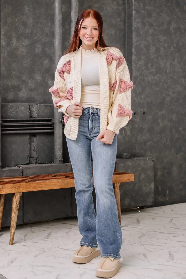 Sunday Morning's Bow Patched Cardigan