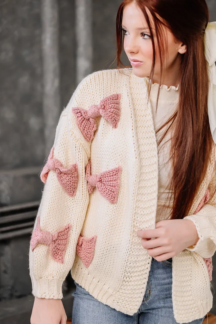 Sunday Morning's Bow Patched Cardigan