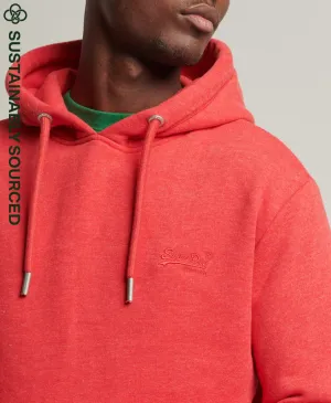 Superdry M2011951B Vintage Logo Hoodie Papaya Red Marl