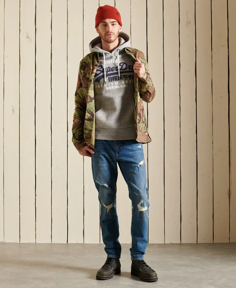 Superdry Organic Cotton Vintage Logo Hoodie Grey Marl