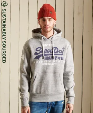 Superdry Organic Cotton Vintage Logo Hoodie Grey Marl