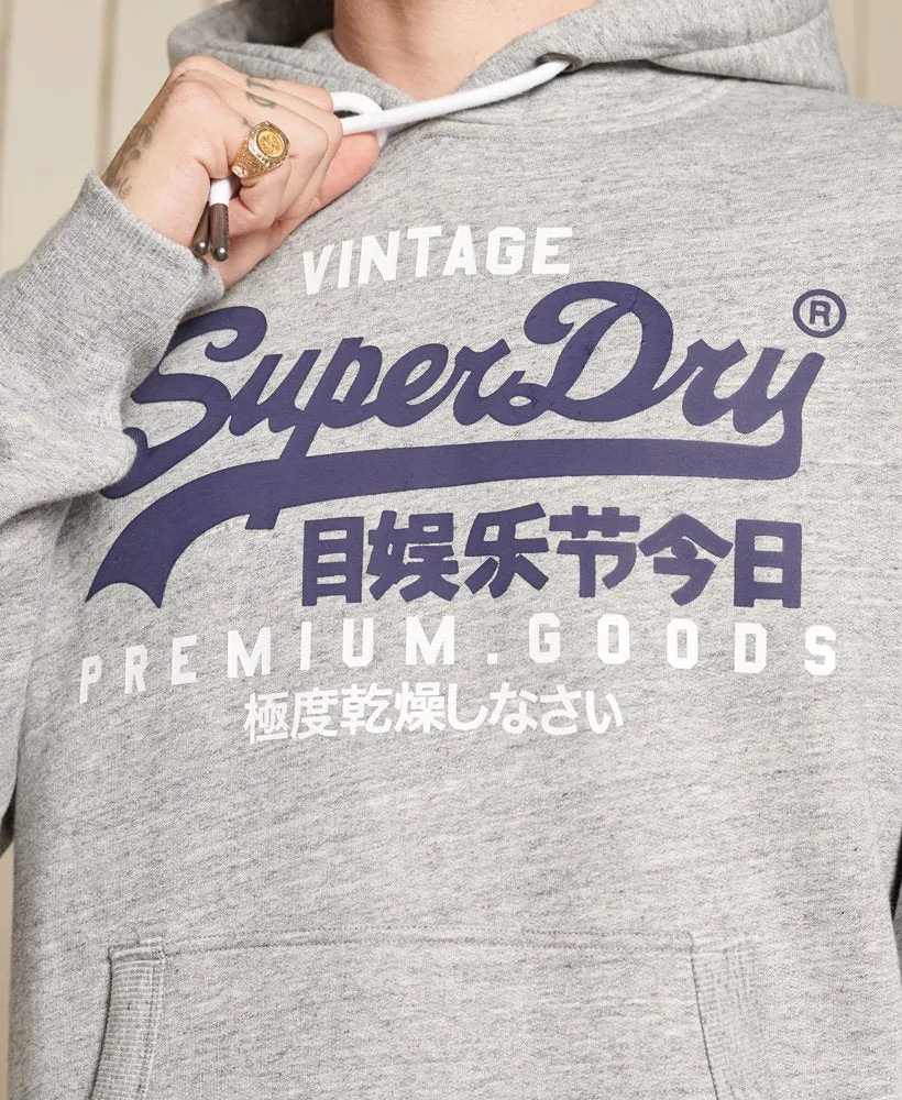 Superdry Organic Cotton Vintage Logo Hoodie Grey Marl