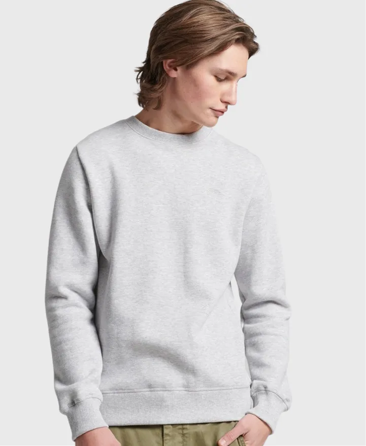 Superdry Organic Cotton Vintage Logo Sweatshirt Light Grey
