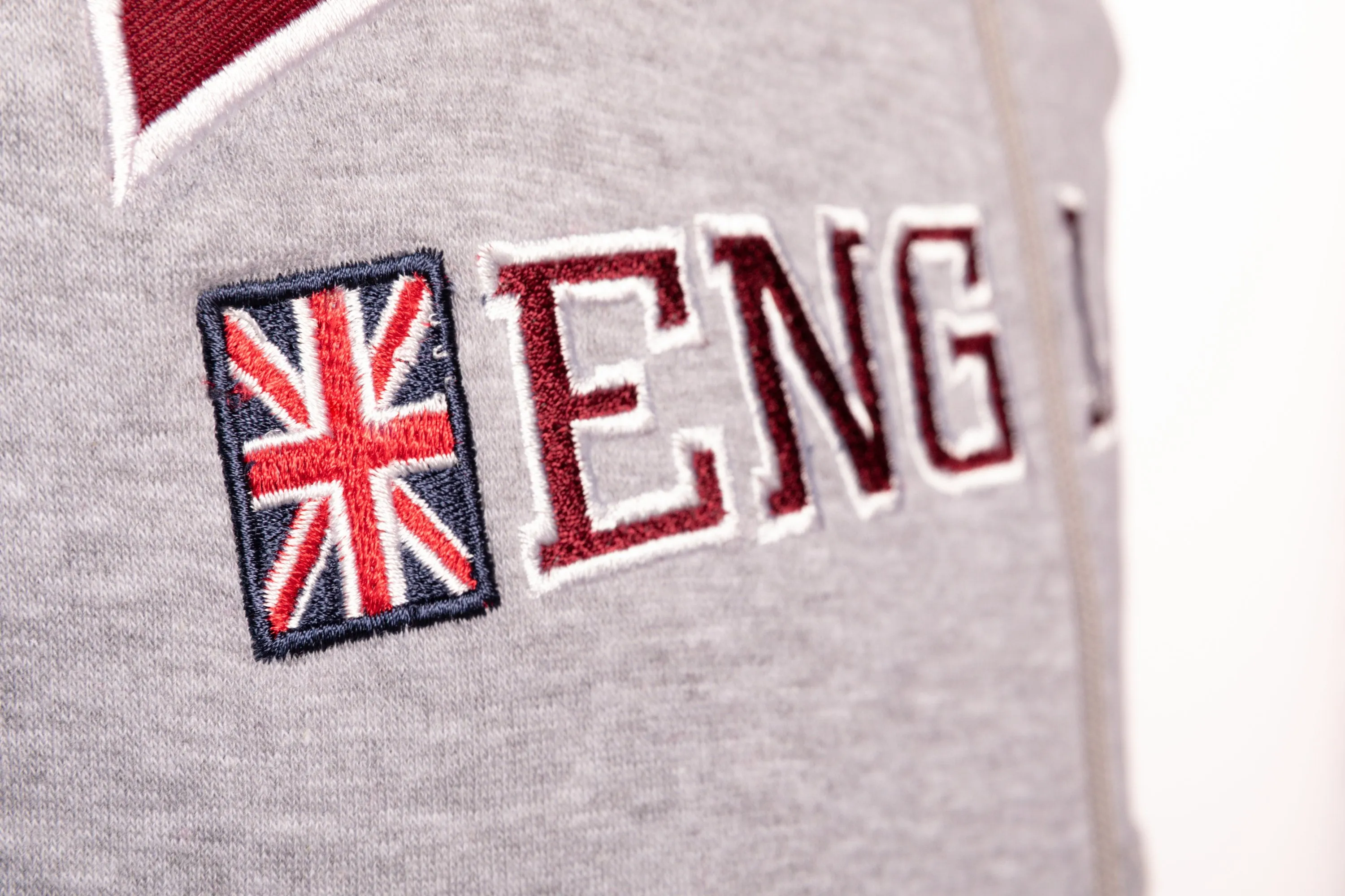 Sweatshirt York England Grey-Maroon Zipper Youth