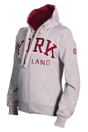 Sweatshirt York England Grey-Maroon Zipper Youth