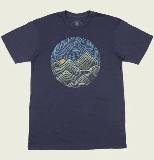 Swirly Mountains T-shirt by Dylan Fant