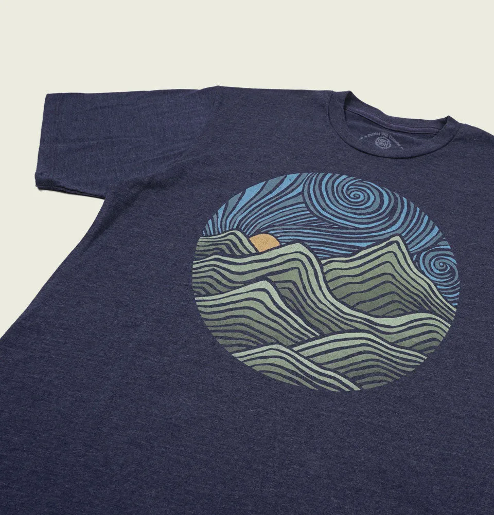 Swirly Mountains T-shirt by Dylan Fant