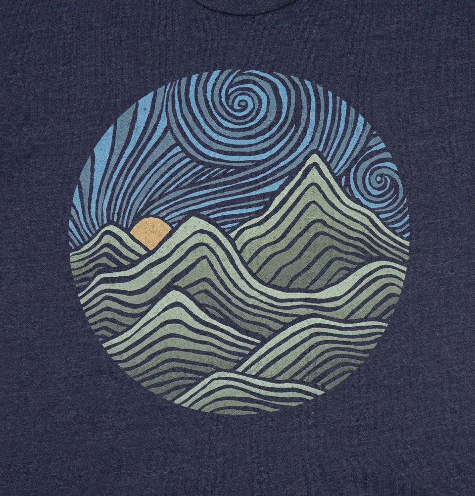 Swirly Mountains T-shirt by Dylan Fant