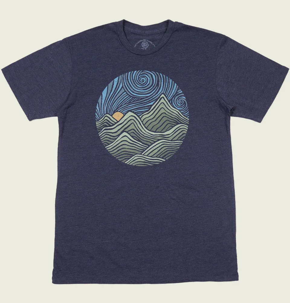 Swirly Mountains T-shirt by Dylan Fant
