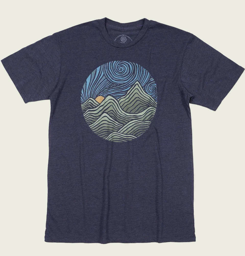 Swirly Mountains T-shirt by Dylan Fant