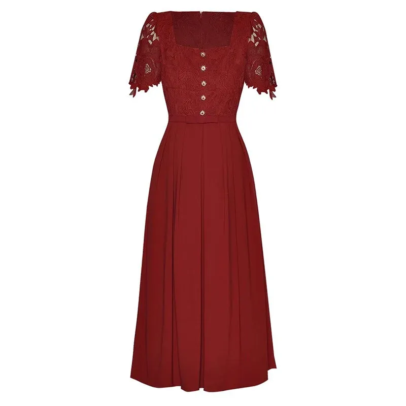 Talia Crystal Button  Vintage Dress
