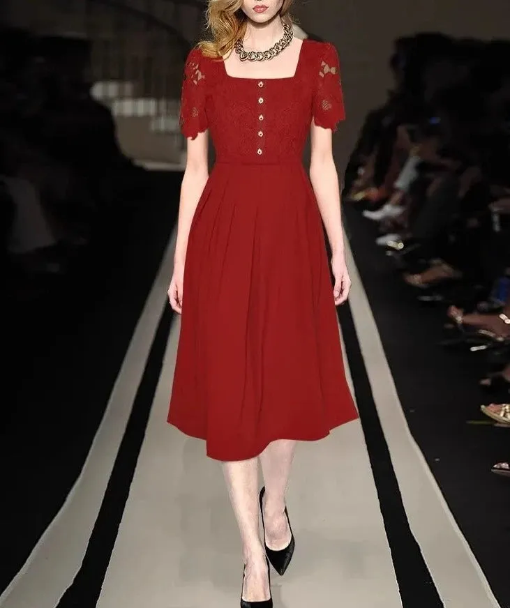 Talia Crystal Button  Vintage Dress