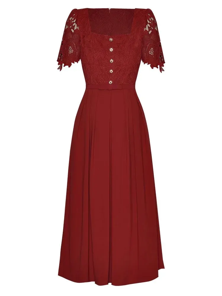 Talia Crystal Button  Vintage Dress