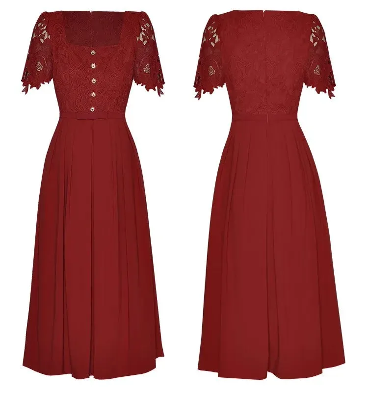 Talia Crystal Button  Vintage Dress