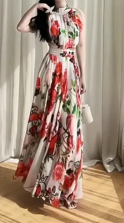 Tasha Designer Vintage Floral Print Dress
