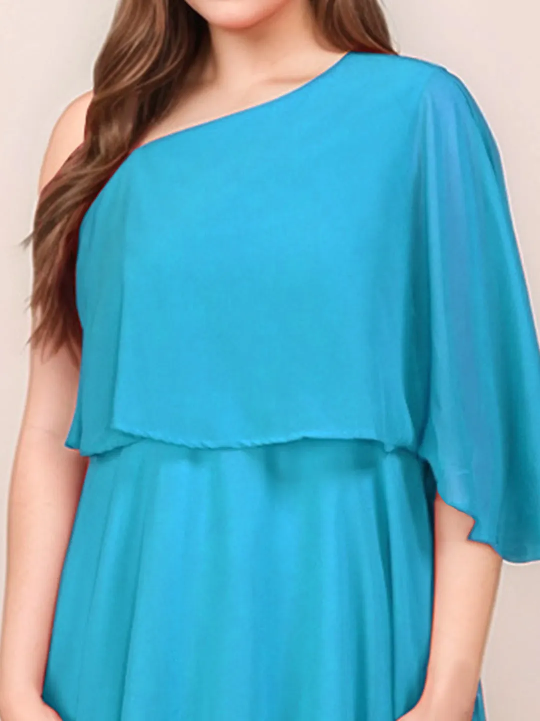 Teal Solid Relaxed Fit Midi Dress