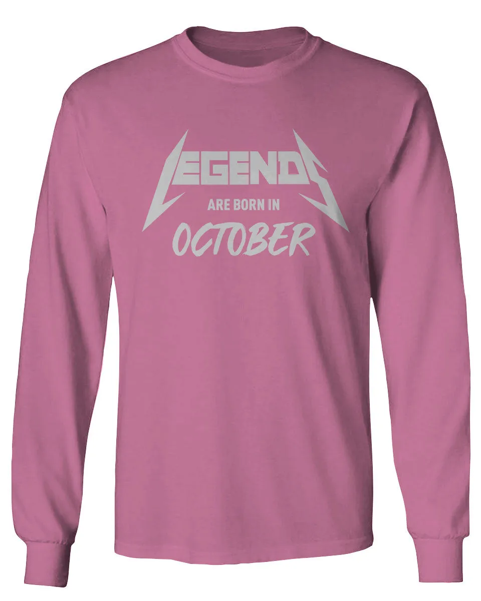 The Best Birthday Gift Legends are Born in October mens Long sleeve t shirt