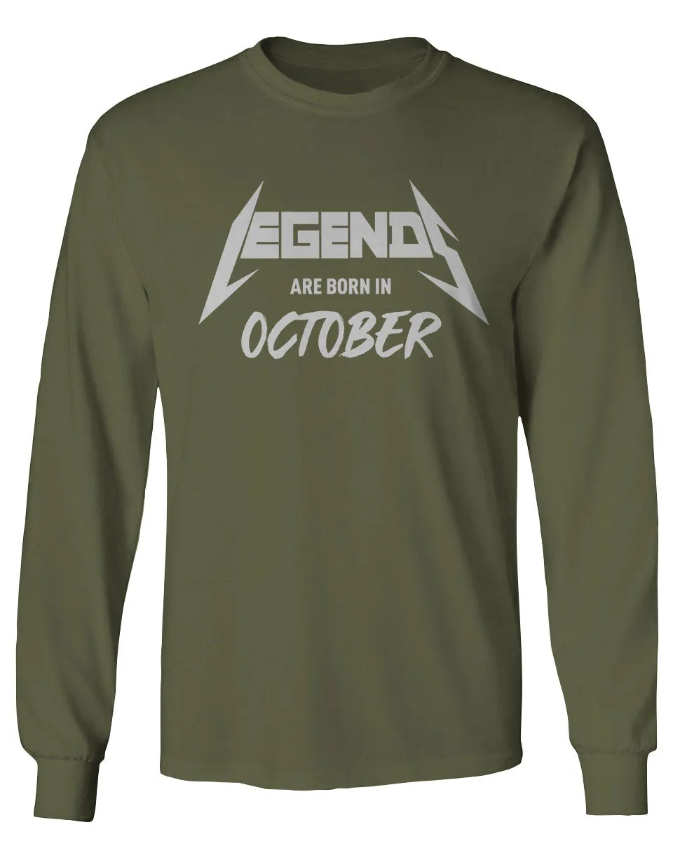 The Best Birthday Gift Legends are Born in October mens Long sleeve t shirt