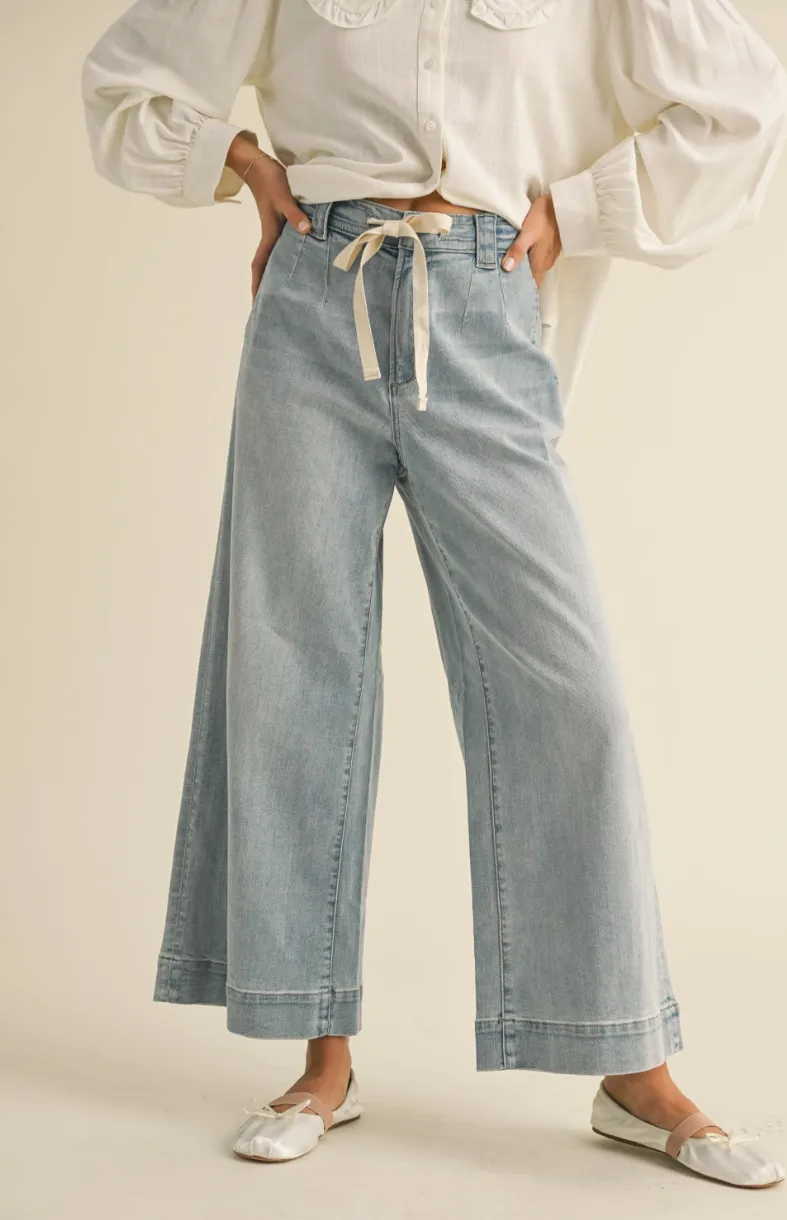The Breezy Tie-Front Wide Leg Jeans