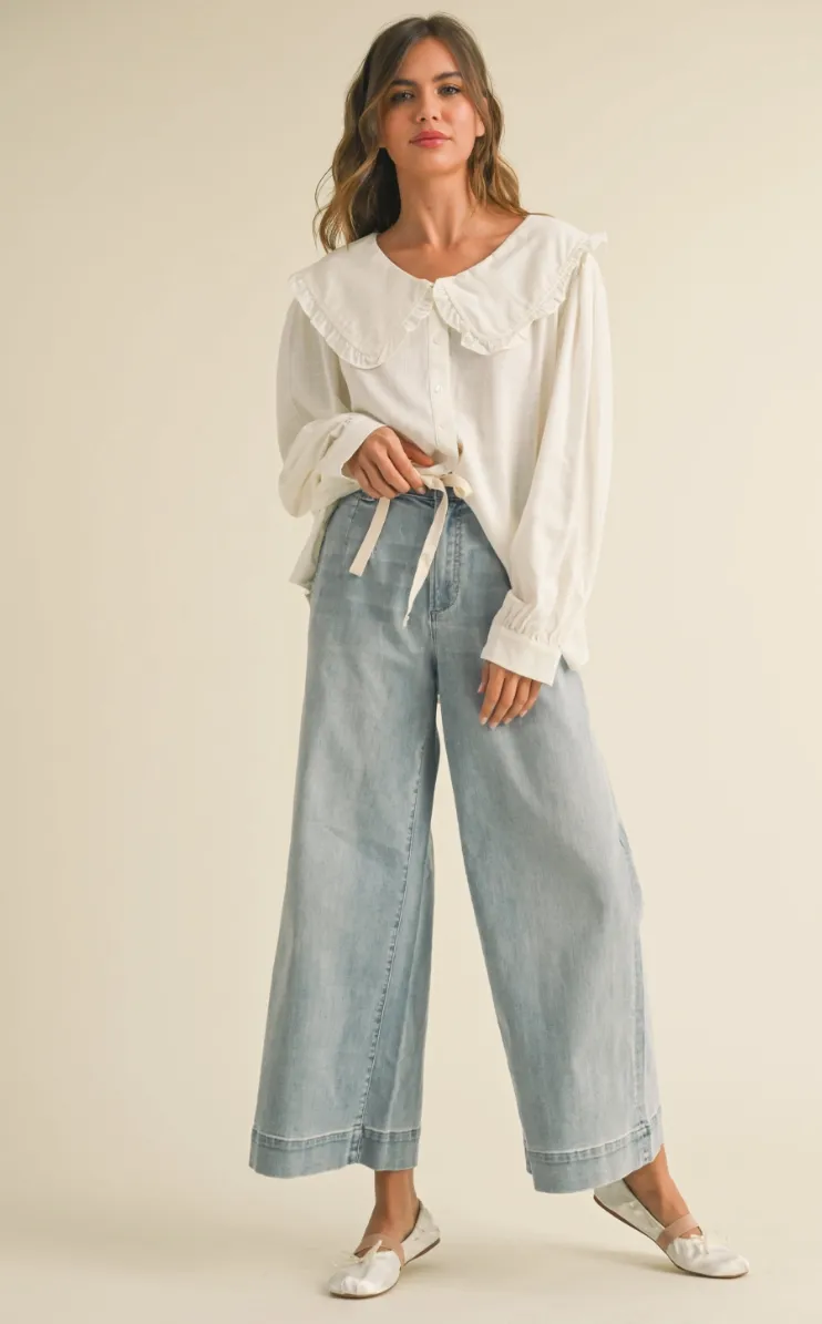 The Breezy Tie-Front Wide Leg Jeans